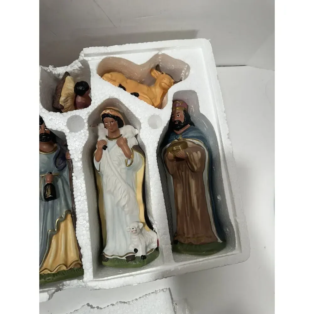 Nativity Set JC Penney‎ Home Collection Porcelain Hand Painted 11 Pieces Vintage